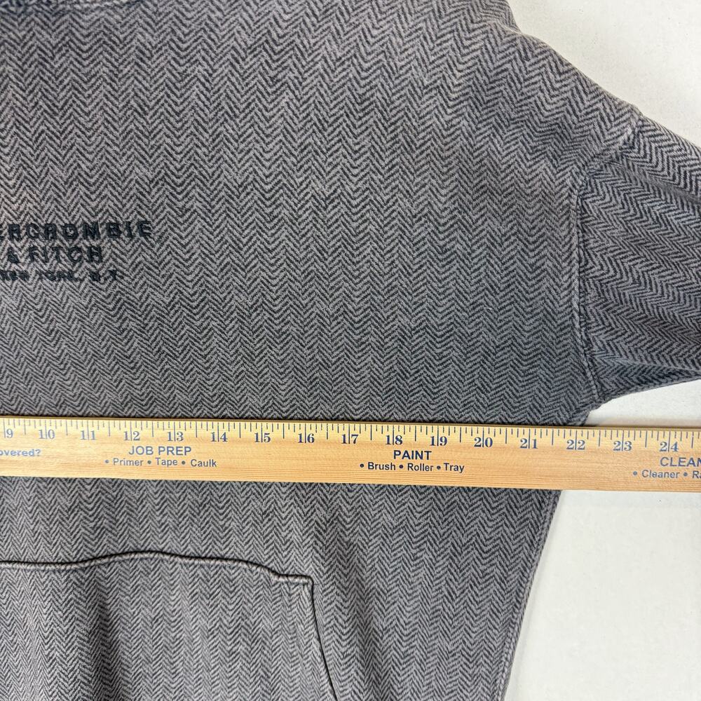 Abercrombie & Fitch Hoodie Women XS Gray Chevron Fleece Lined Relaxed Pullover - Picture 10 of 11